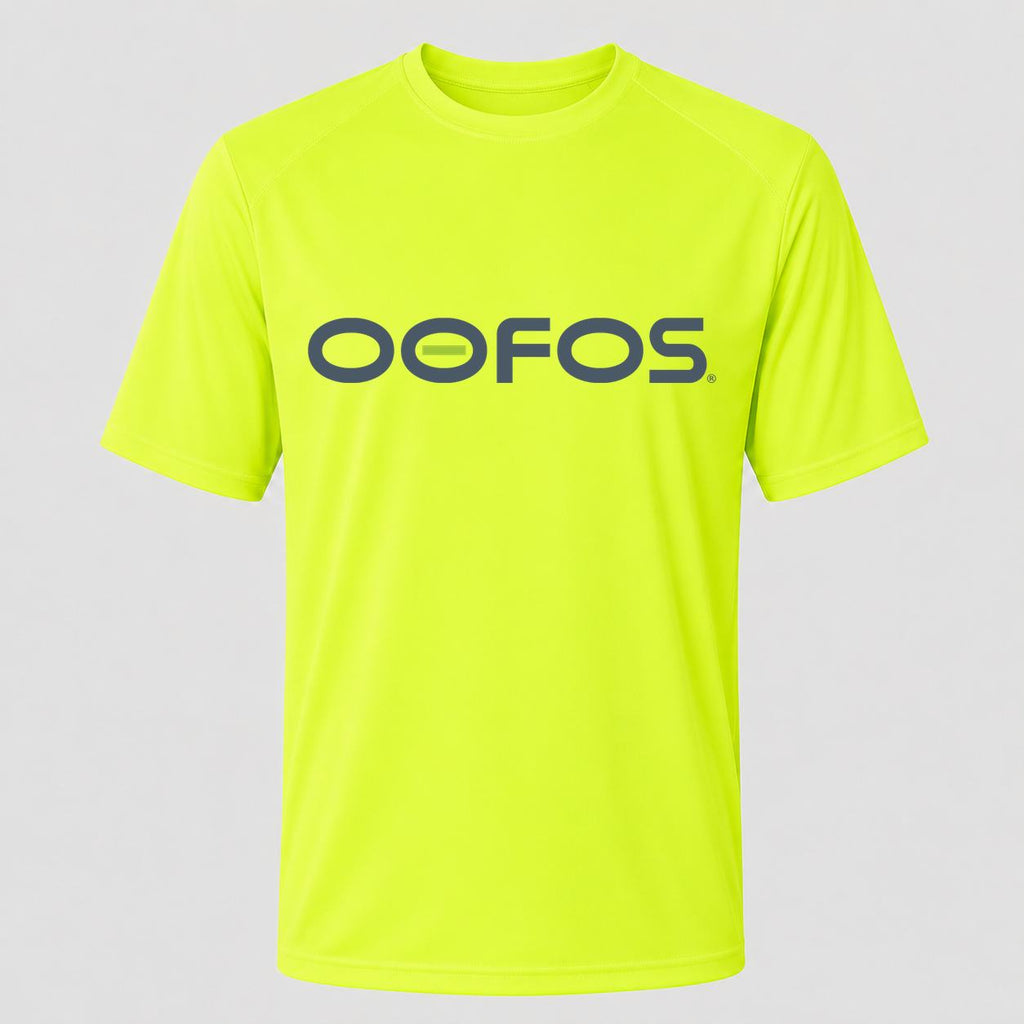 Men's OOFOS Performance T-Shirt - Safety Green