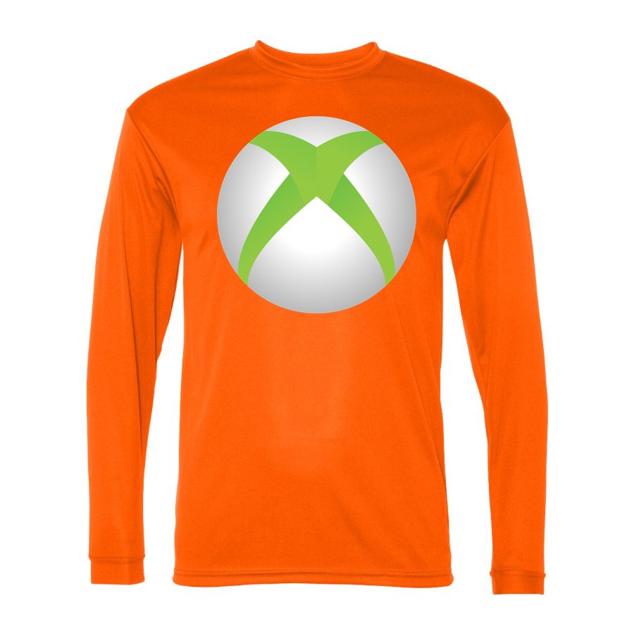 Men's Xbox Gaming Polyester Long Sleeve T-Shirt - Safety Orange