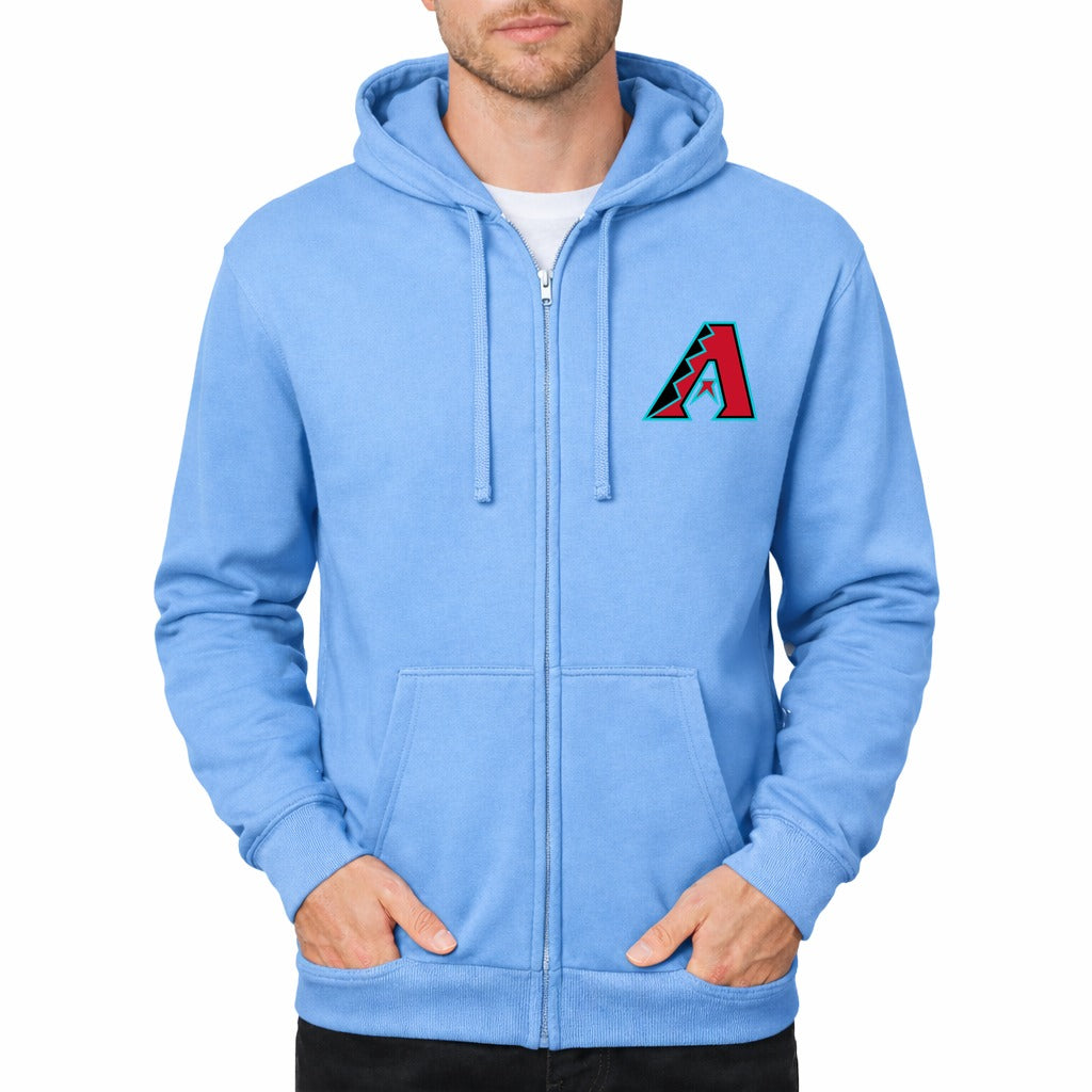 Men's Arizona Diamondbacks Zipper Hoodie - Light Blue