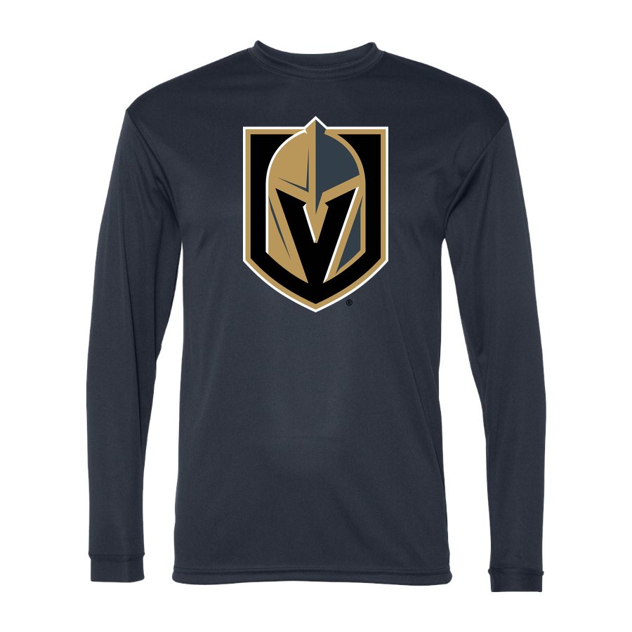 Men's Vegas Golden Knights Polyester Long Sleeve T-Shirt - Navy
