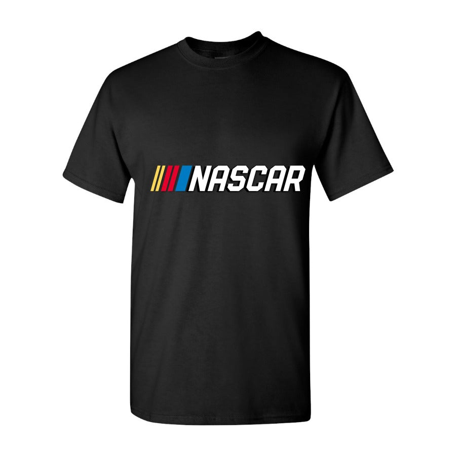 Men's nascar logo Cotton T-Shirt - Black