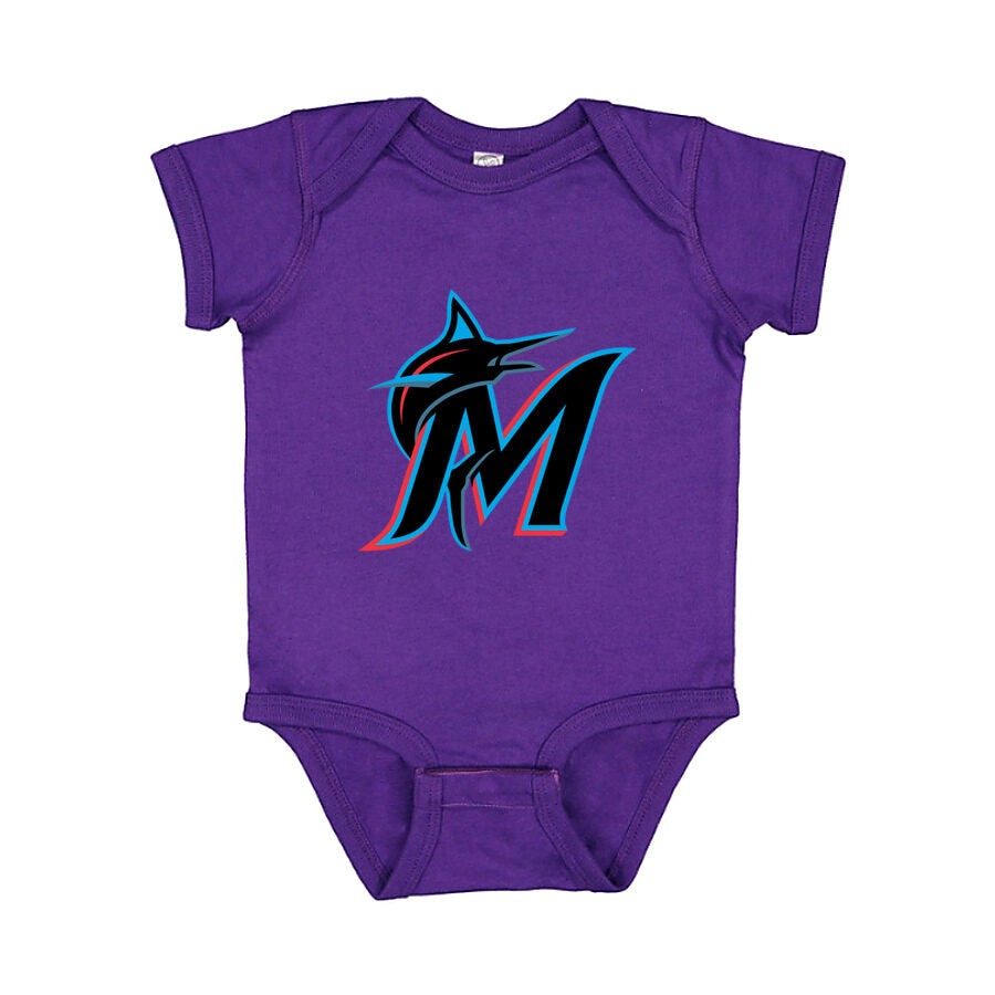 Miami Marlins Baby Romper Onesie - Purple