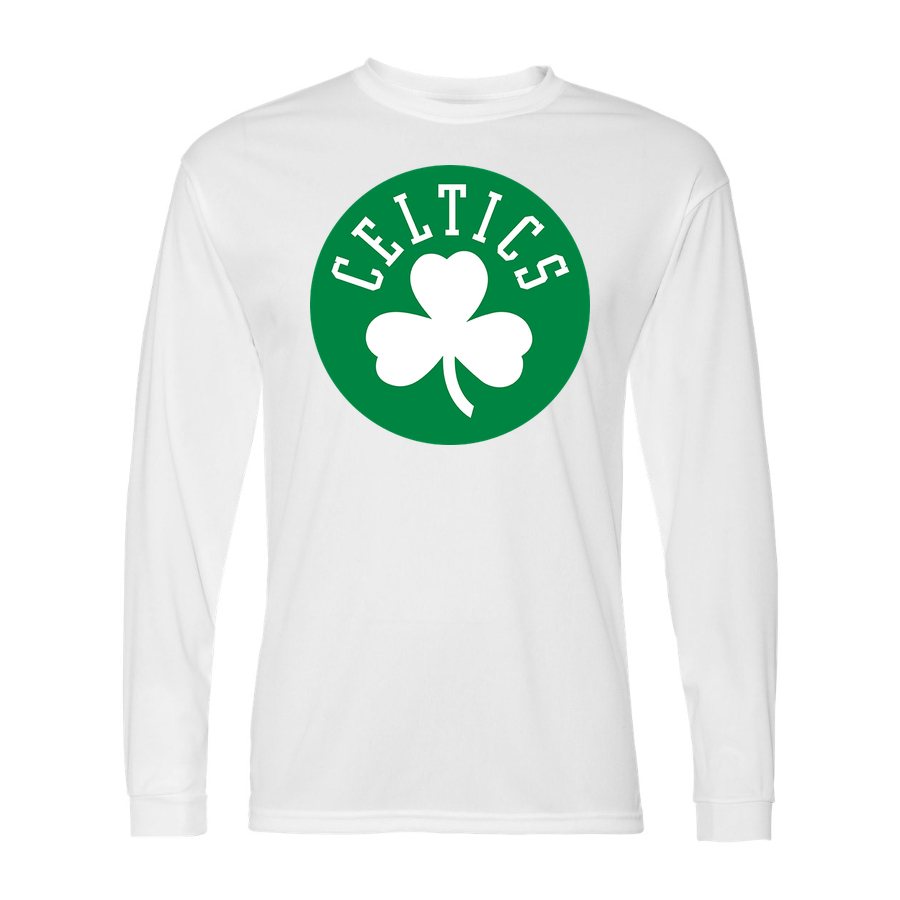 Men's Boston Celtics Polyester Long Sleeve T-Shirt - White