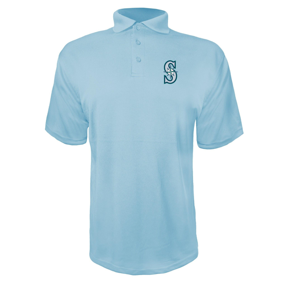 Men's Seattle Mariners Polyester Polo - Sky Blue