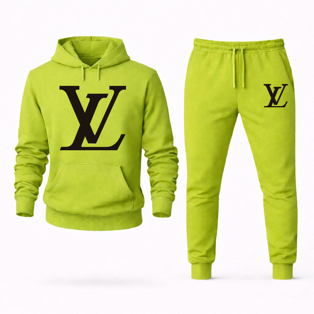 Louis Vuitton Hoodie and Joggers Set - Lime Green