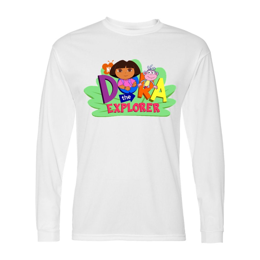 Men's Dora the Explorer Polyester Long Sleeve T-Shirt - White