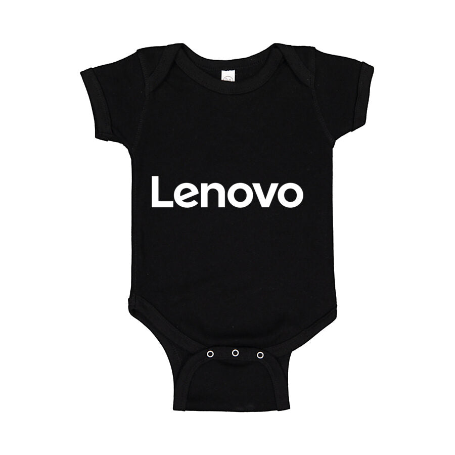 Lenovo White Logo Baby Romper Onesie - Black