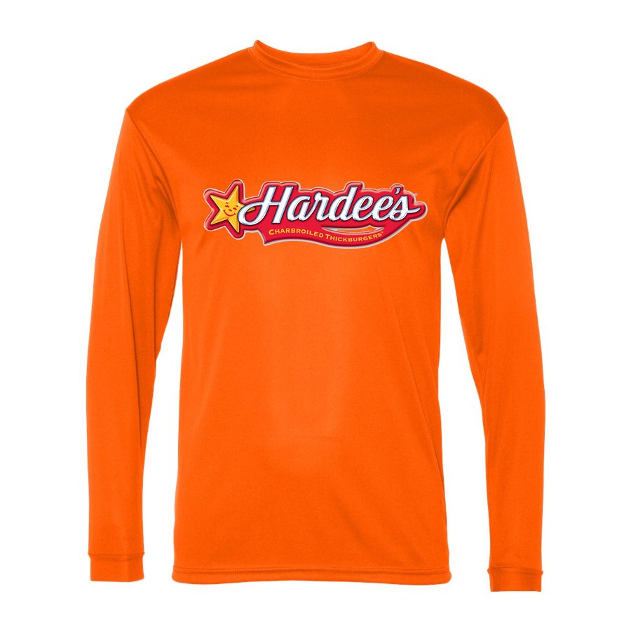Men's Hardee's Polyester Long Sleeve T-Shirt - Safety Orange