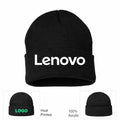 Lenovo White Black Beanie Hat