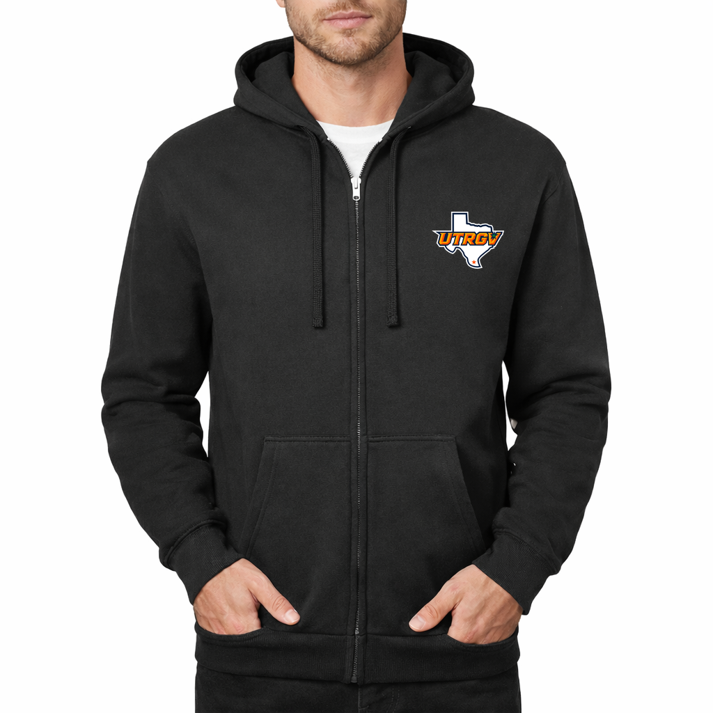 Men's UTRGV Vaqueros Zipper Hoodie - Black
