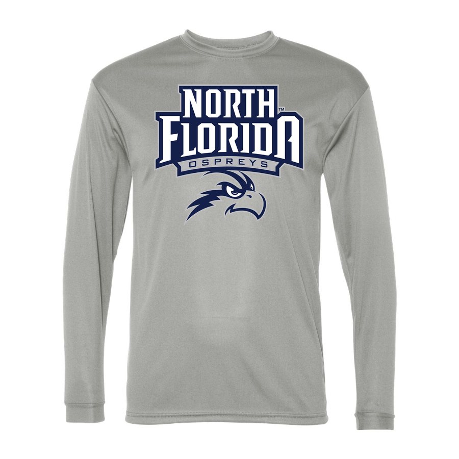 Men's UNF Ospreys Polyester Long Sleeve T-Shirt - Silver