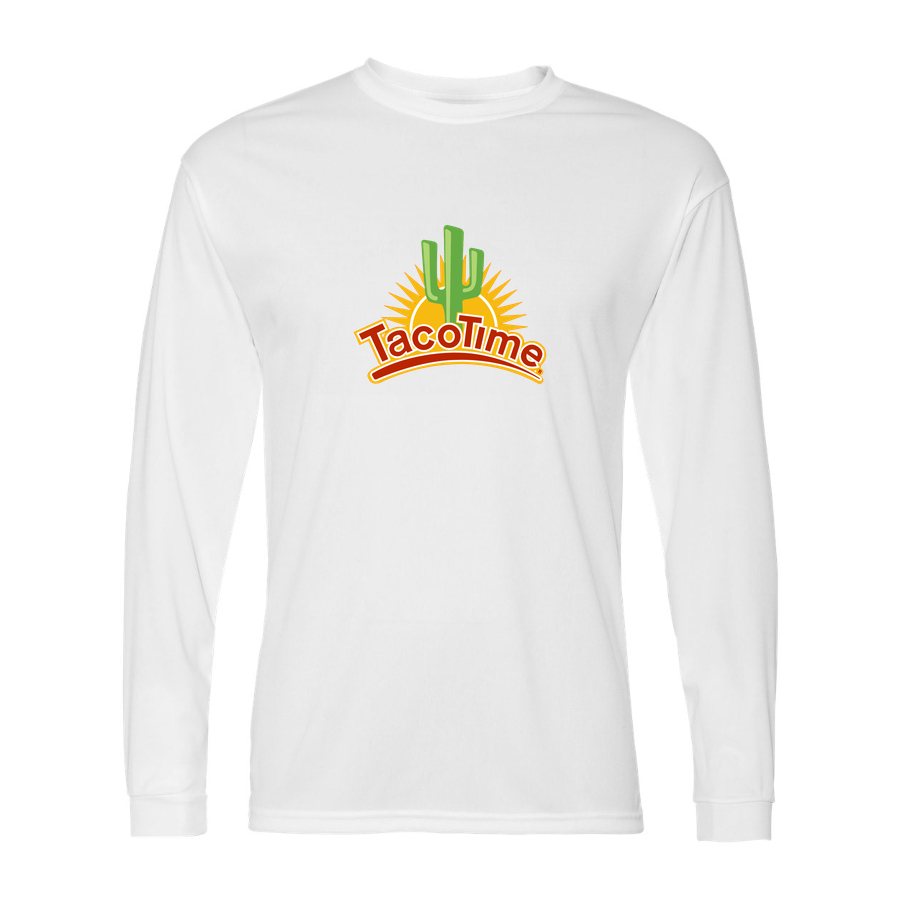 Men's TacoTime Polyester Long Sleeve T-Shirt - White