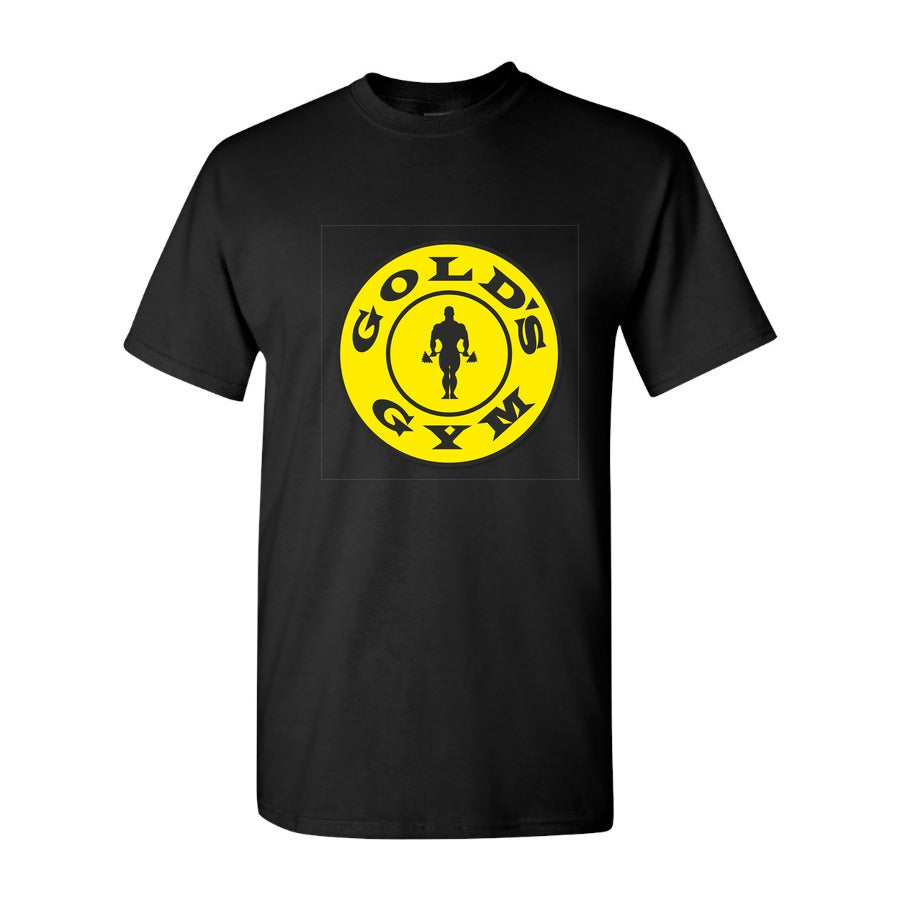 Men's Gold s Gym logo Cotton T-Shirt - Black