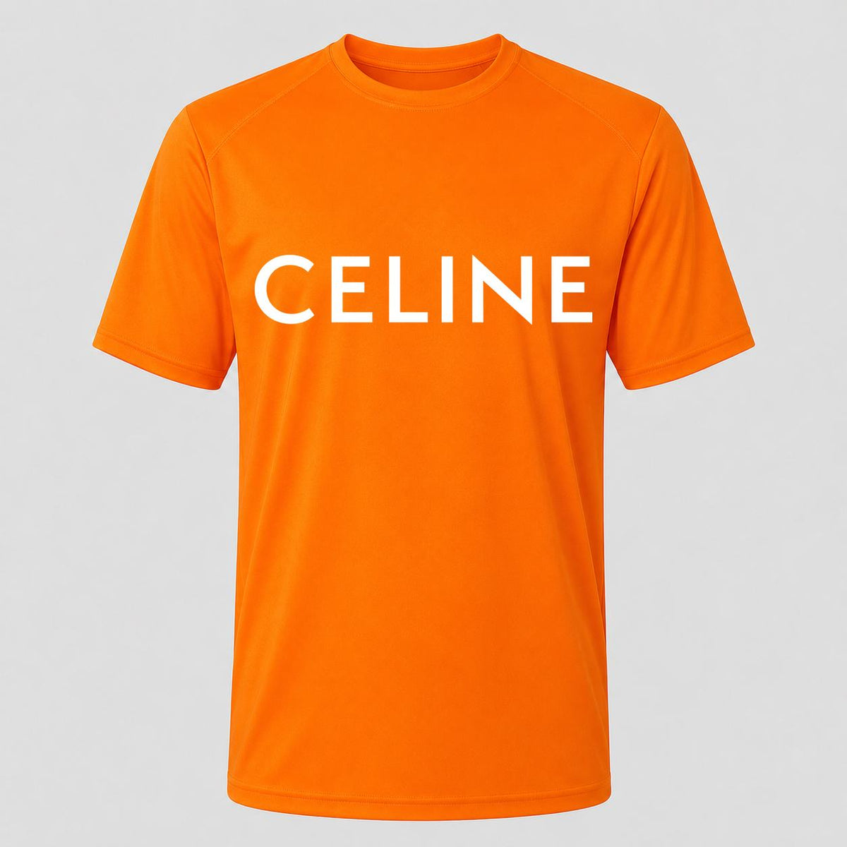 Men's Celine White Performance T-Shirt - Orange