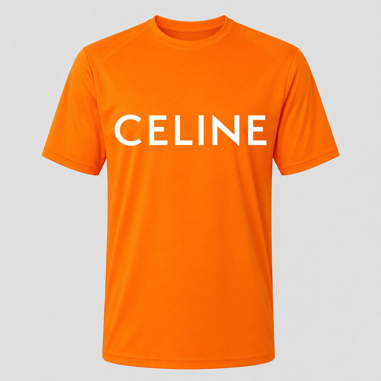 Men's Celine White Performance T-Shirt - Orange