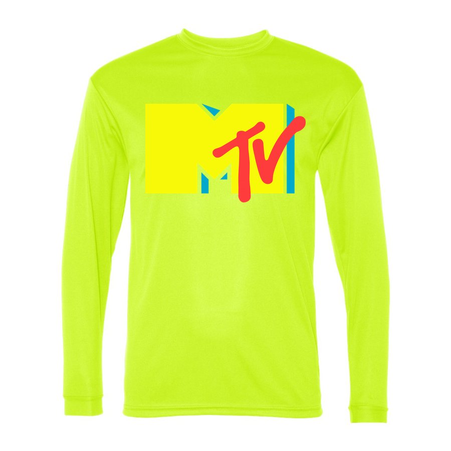 Men's mtv Polyester Long Sleeve T-Shirt - Safety Yellow