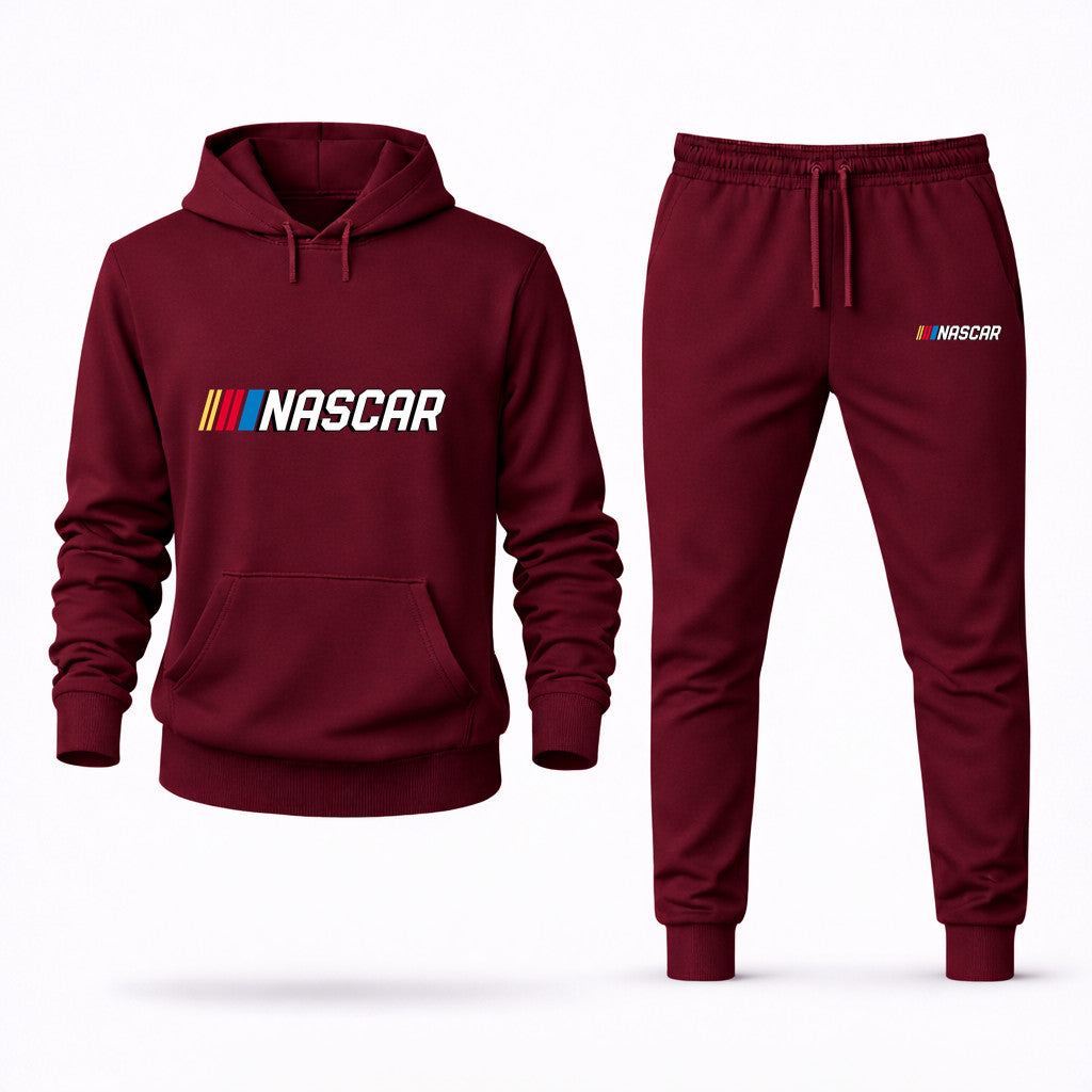 NASCAR Hoodie and Joggers Set - Burgundy