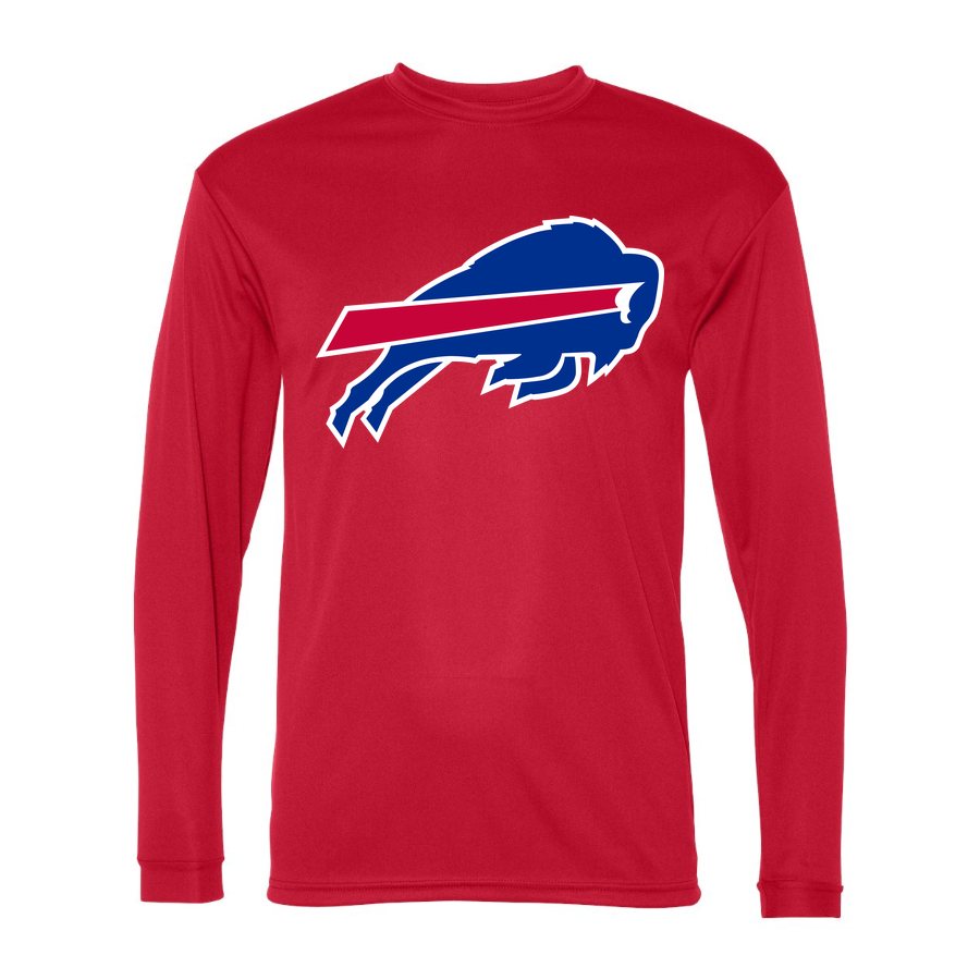 Men's Buffalo Bills Polyester Long Sleeve T-Shirt - Red