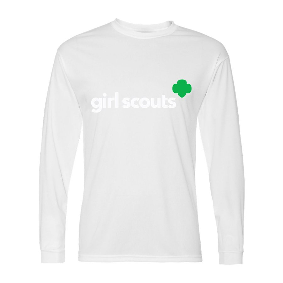 Men's Girl Scouts White Logo Polyester Long Sleeve T-Shirt - White