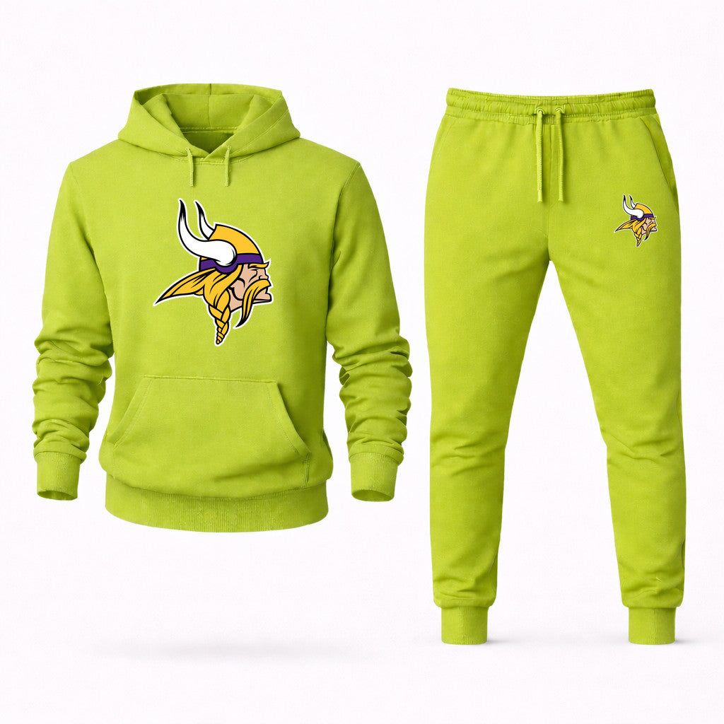 Minnesota Vikings Hoodie and Joggers Set - Lime Green