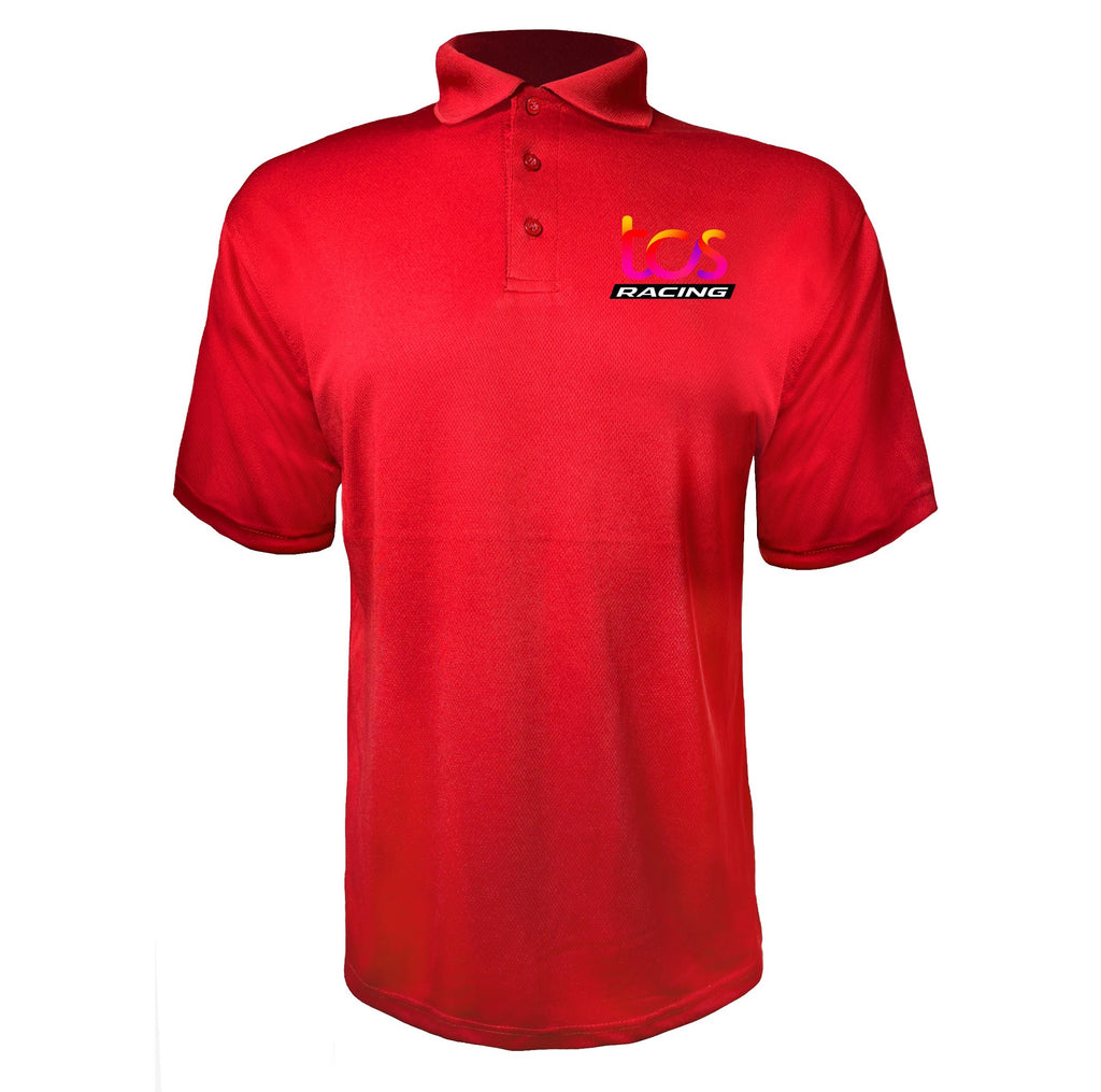 TCS Racing Red polyester polo