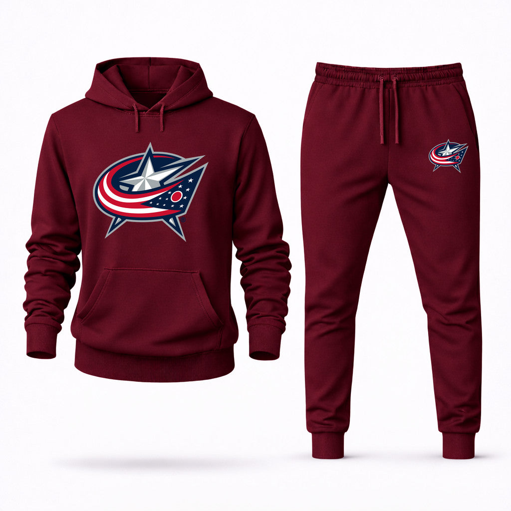 Columbus Blue Jackets Hoodie and Joggers Set - Burgundy