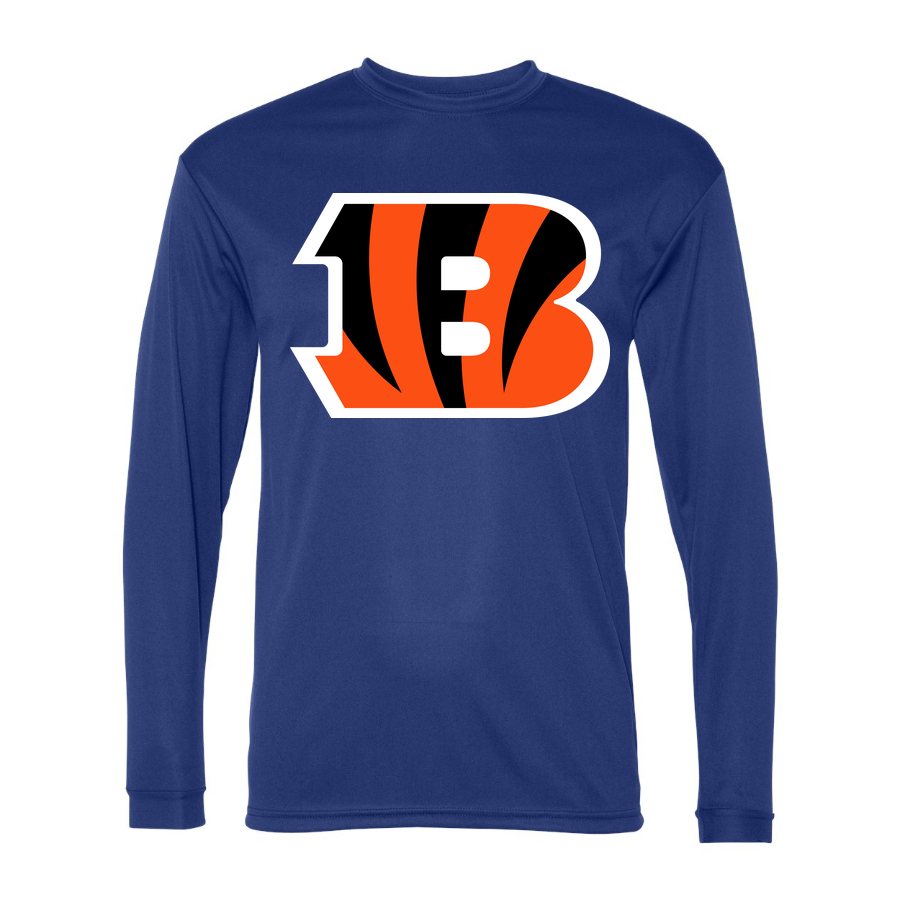 Men's Cincinnati Bengals Polyester Long Sleeve T-Shirt - Royal Blue