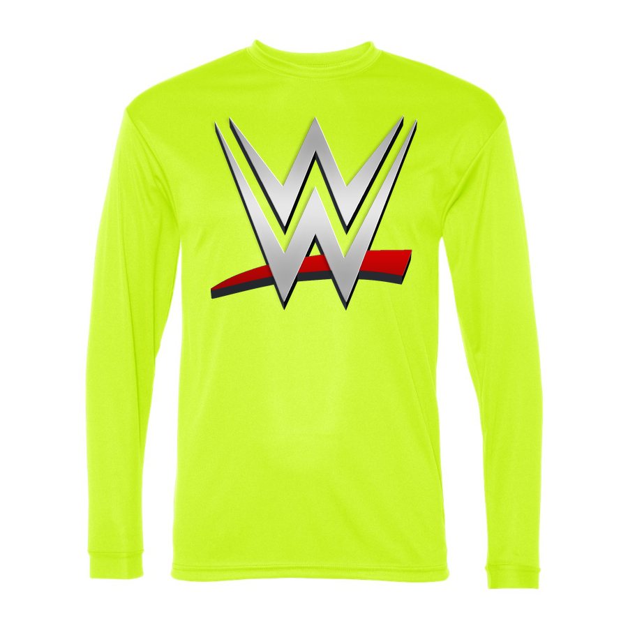 Men's WWE Wrestling Polyester Long Sleeve T-Shirt - Safety Yellow