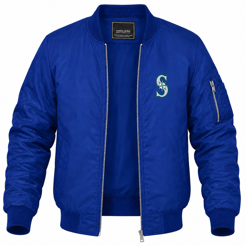 Men's Seattle Mariners Lightweight Bomber Jacket - Blue