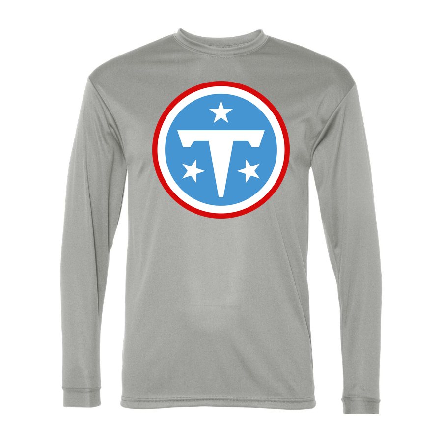 Men's Tennessee Titans Polyester Long Sleeve T-Shirt - Silver