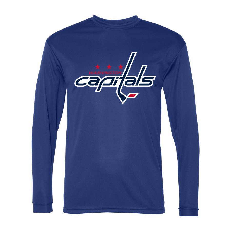 Men's Washington Capitals Polyester Long Sleeve T-Shirt - Royal Blue