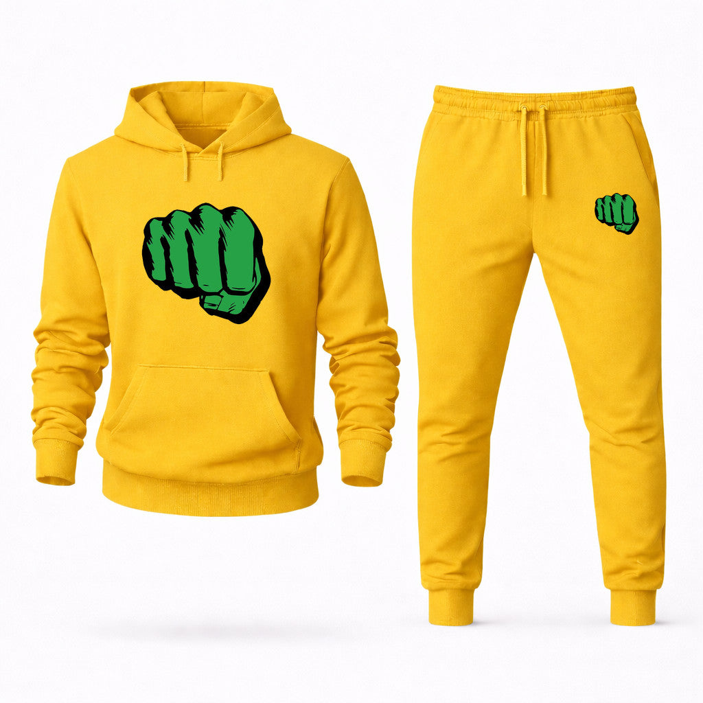 Hulk Punch Hoodie and Joggers Set - Yellow