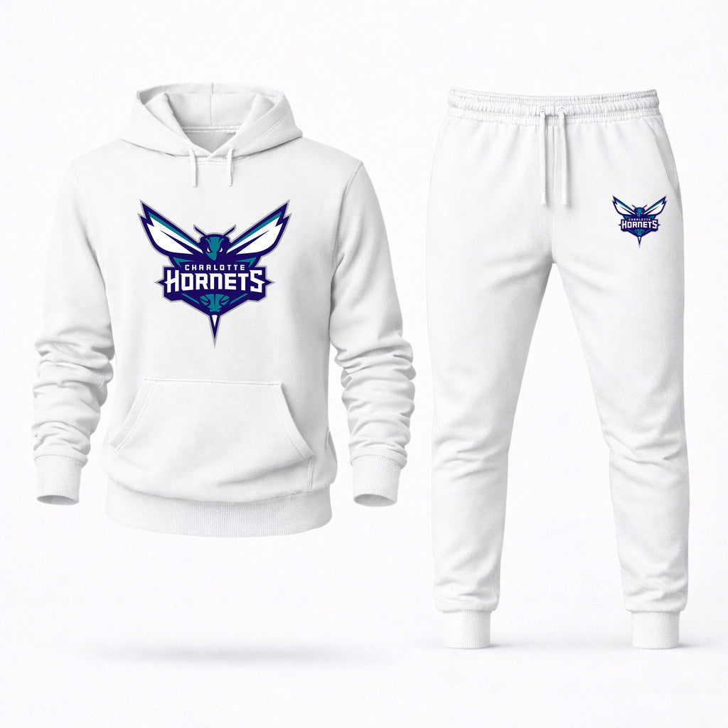 Charlotte Hornets Hoodie and Joggers Set - White