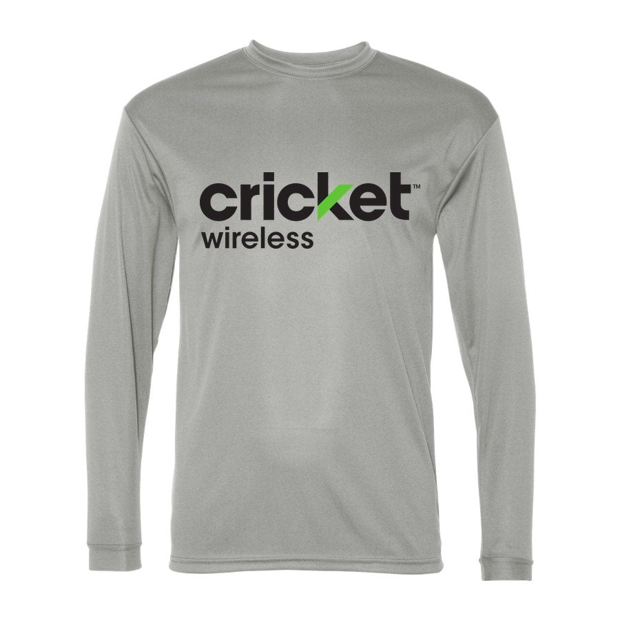 Men's Cricket Wireless Polyester Long Sleeve T-Shirt - Silver