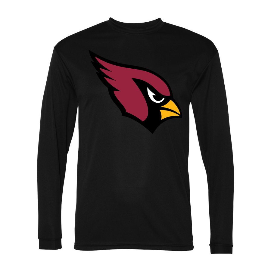 Men's Arizona Cardinals Polyester Long Sleeve T-Shirt - Black