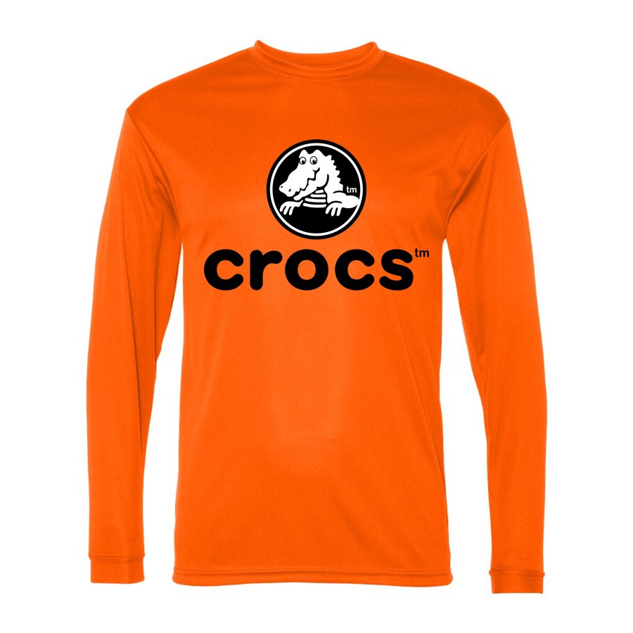 Men's Crocs Polyester Long Sleeve T-Shirt - Safety Orange