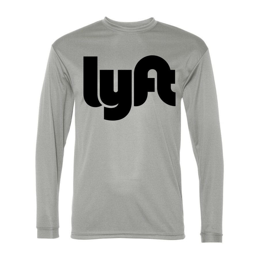 Men's Lyft black Polyester Long Sleeve T-Shirt - Silver