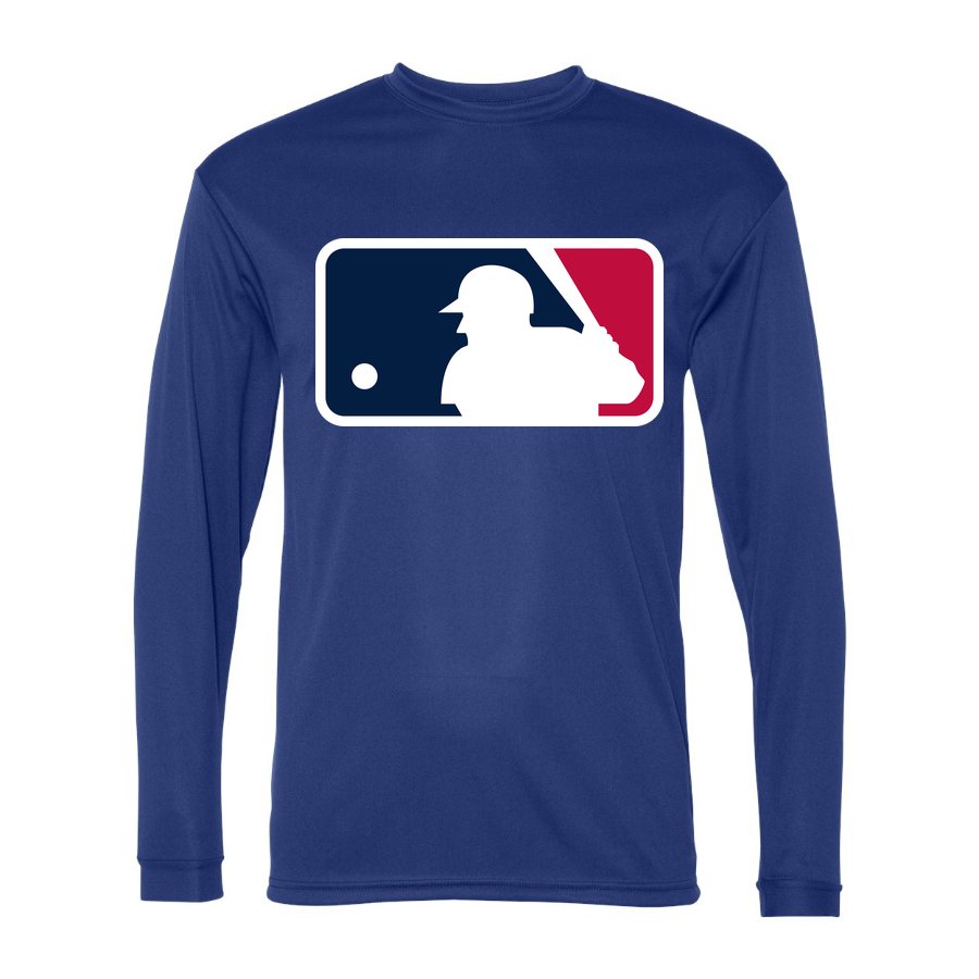 Men's Major League Baseball Polyester Long Sleeve T-Shirt - Royal Blue