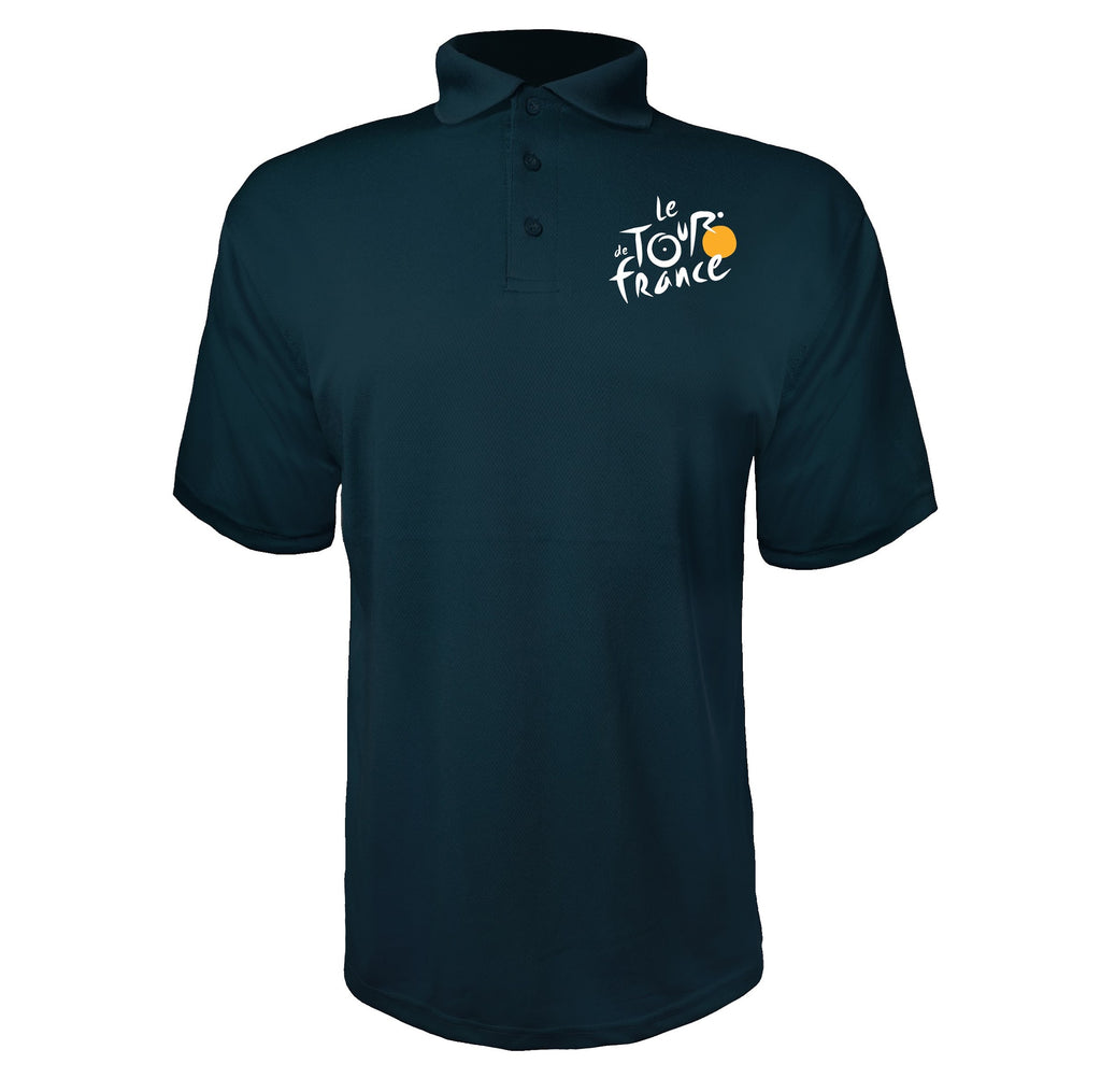 Tour de France White Navy polyester polo