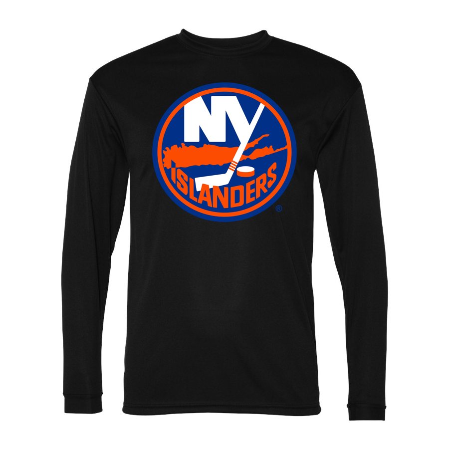 Men's New York Islanders Polyester Long Sleeve T-Shirt - Black