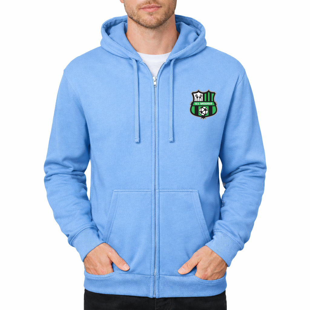 Men's U.S. Sassuolo Soccer Zipper Hoodie - Sky Blue