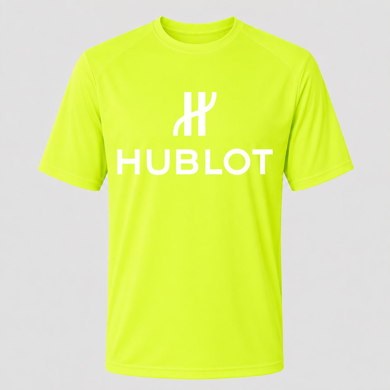 Men's Hublot White Performance T-Shirt - Safety Green