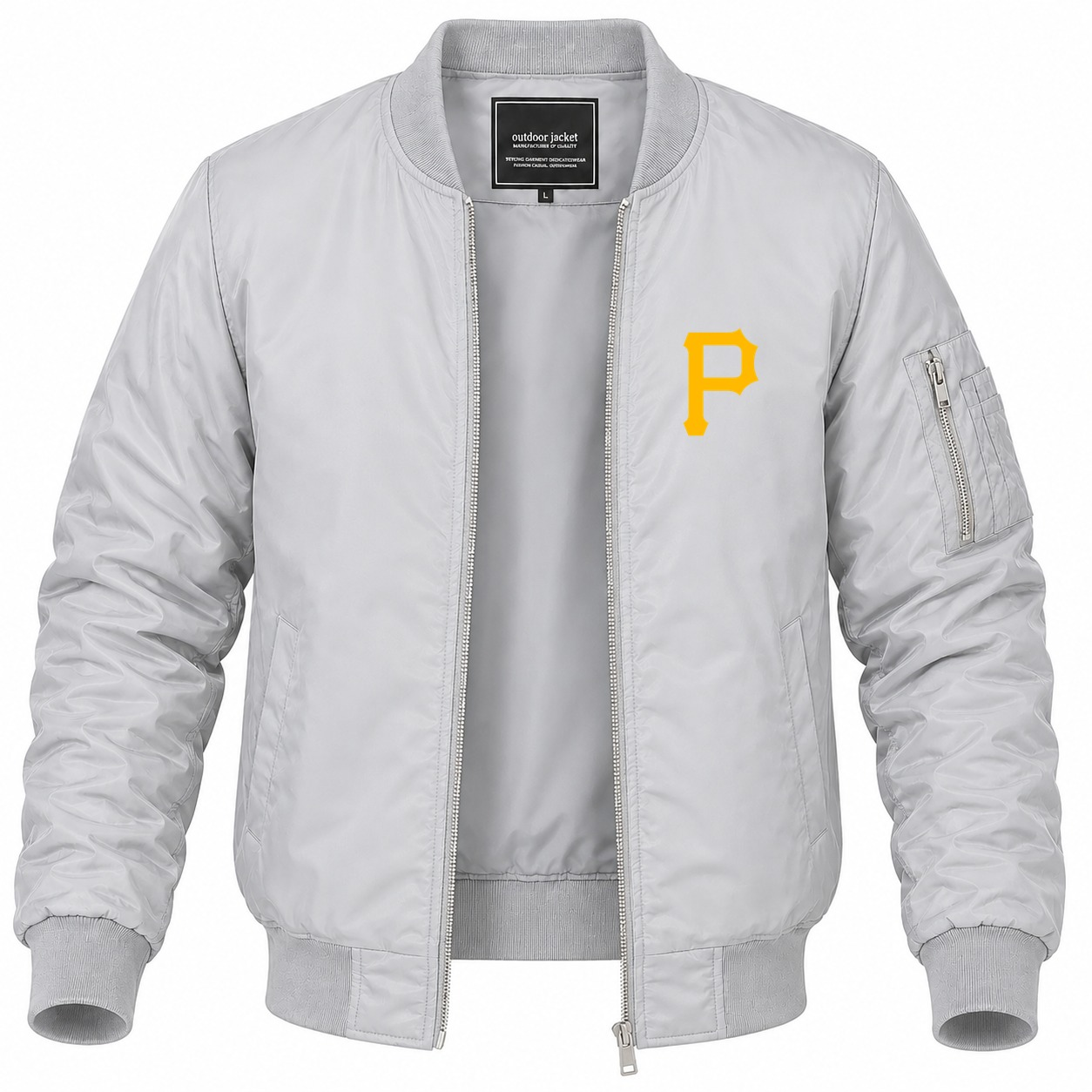 Men's Pittsburgh Pirates Lightweight Bomber Jacket - Gray