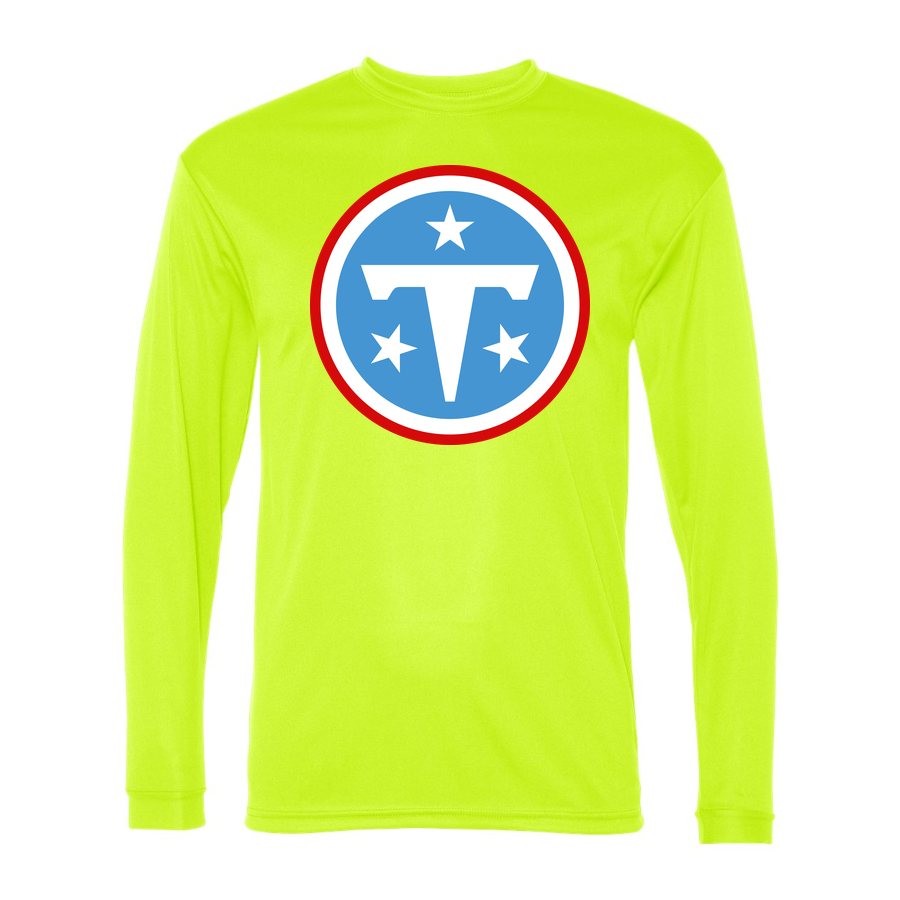 Men's Tennessee Titans Polyester Long Sleeve T-Shirt - Safety Yellow