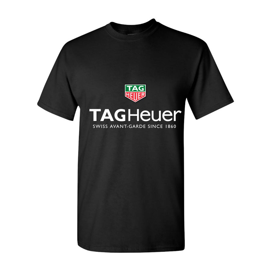 Men's TAG Heuer Logo white Cotton T-Shirt - Black