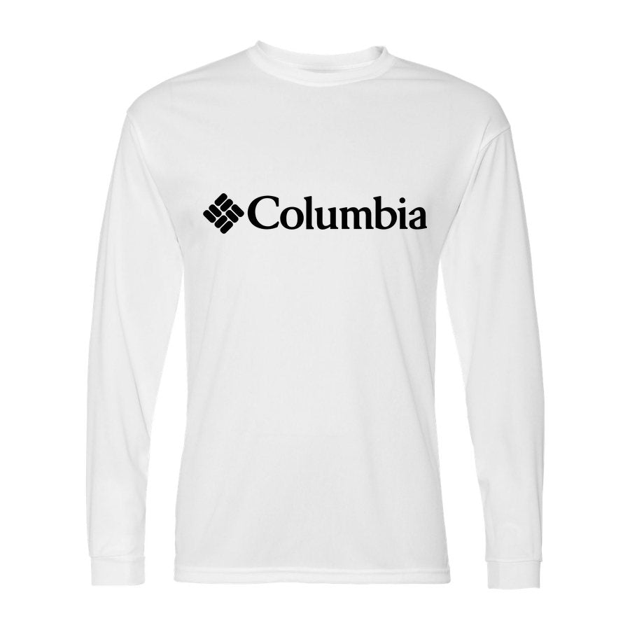 Men's Columbia Polyester Long Sleeve T-Shirt - White