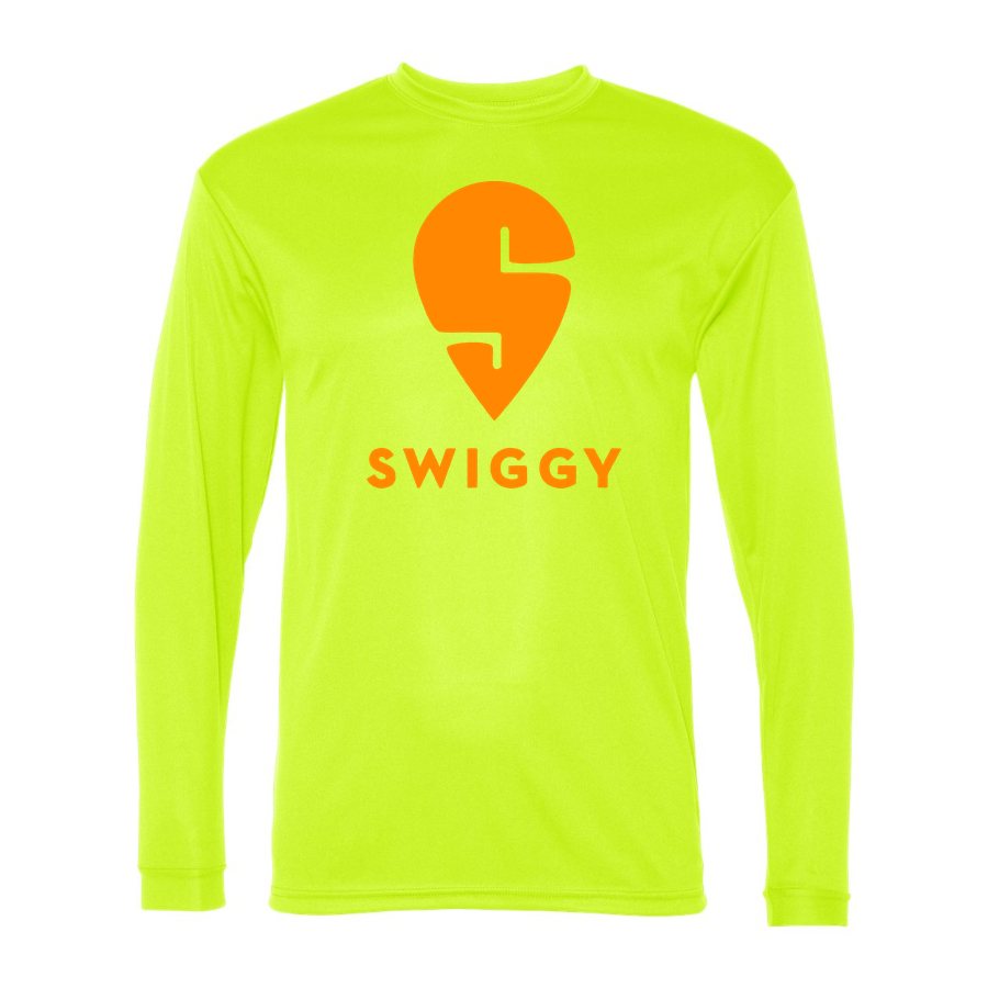 Men's Swiggy Polyester Long Sleeve T-Shirt - Safety Yellow