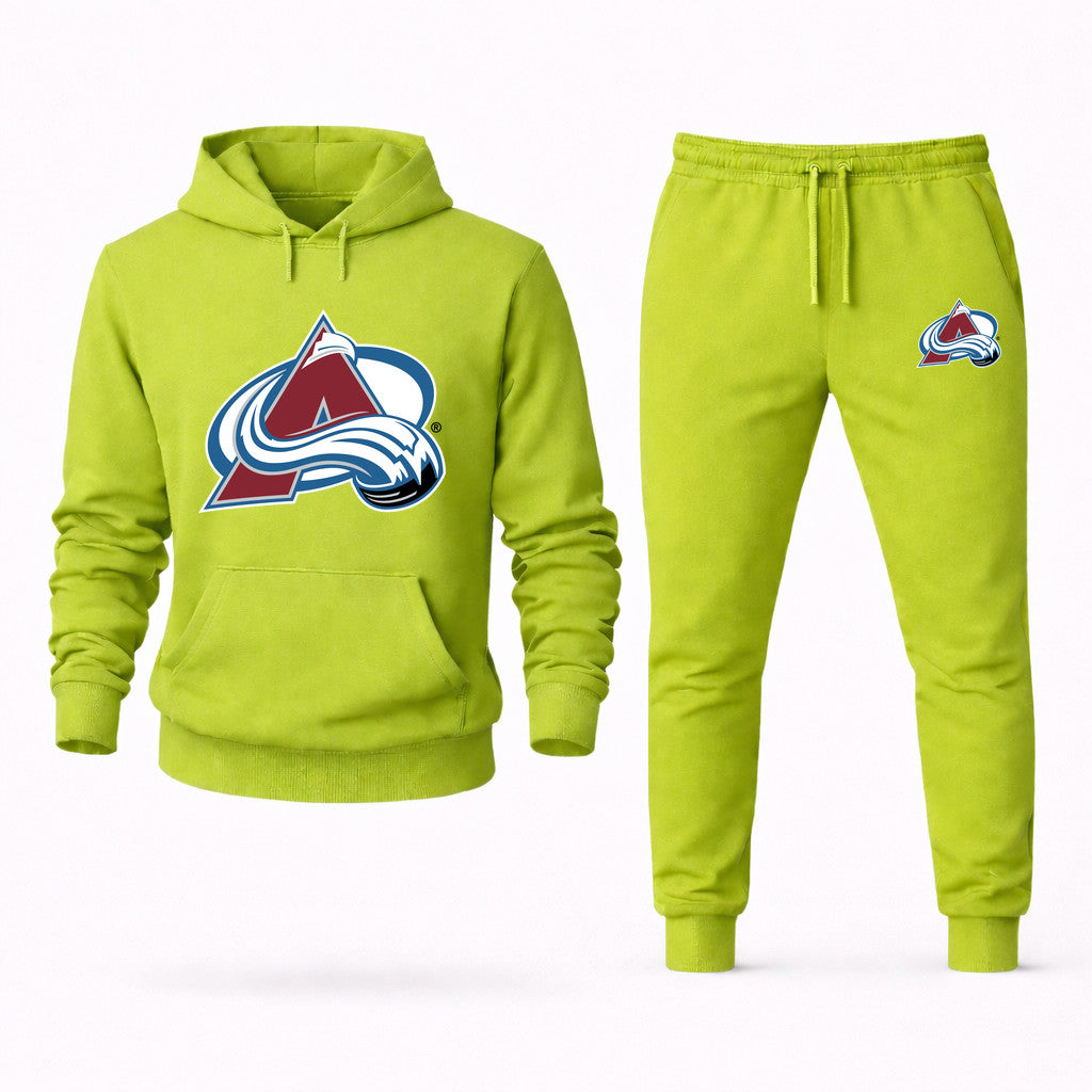 Colorado Avalanche Hoodie and Joggers Set - Lime Green