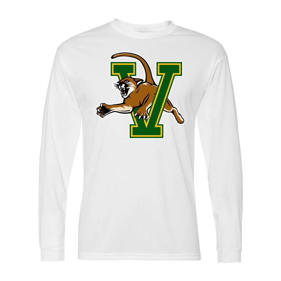 Men's Vermont Catamounts Polyester Long Sleeve T-Shirt - White