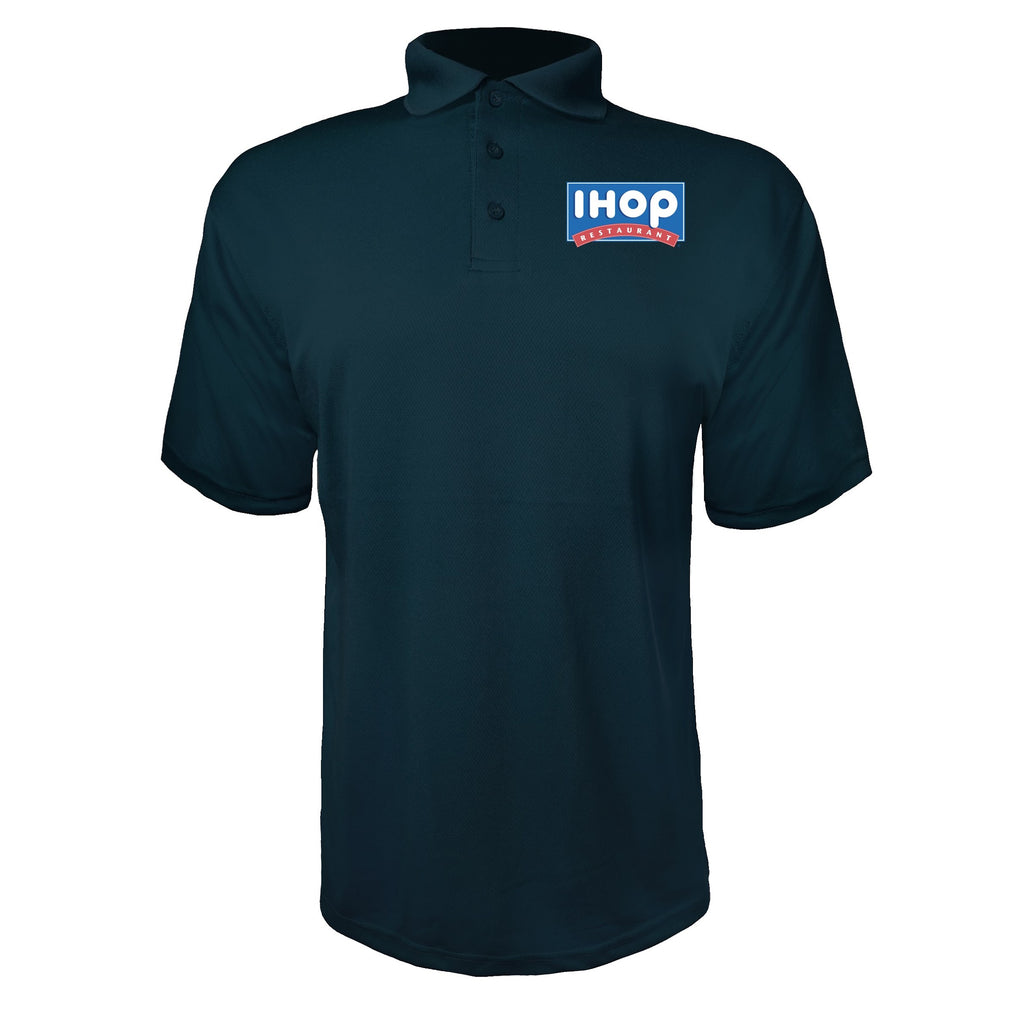 IHOP men's polyester polo in Navy
